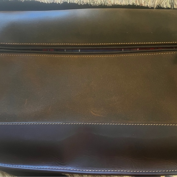 Baron Sweden Luxury Leather Briefcase Laptop Carry On Satchel New With Tag - Picture 11 of 15